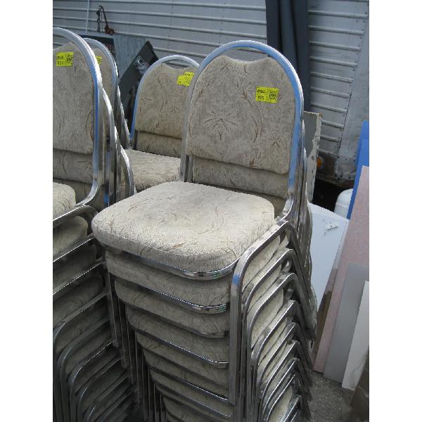 10 CHROME FRAMED STACKING CHAIRS
