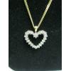 Image 4 : 10KT GOLD NECKLACE W/GOLD & DIAMOND HEART PENDANT