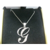 Image 3 : 14KT WHITE NECKLACE W/G INITIAL, 19", 3GR