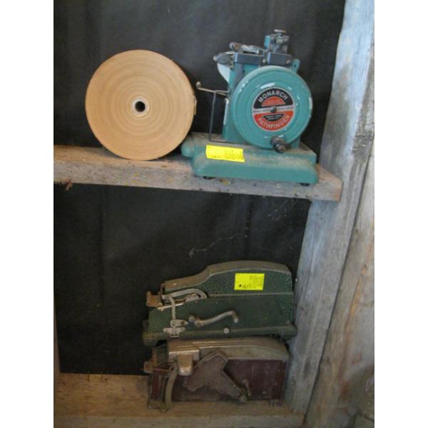 ROLL OF TAPE & MONARCH STAMPING MACHINE, 2 TAPE DISPENSERS