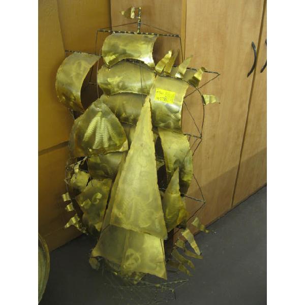 BIG BRASS WALL HANGING SHIP