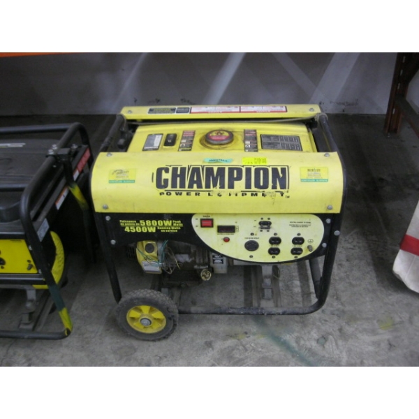 CHAMPION 5800 PEAK WATT, 4500 RUNNING WATT GENERATOR - NEEDS CARB