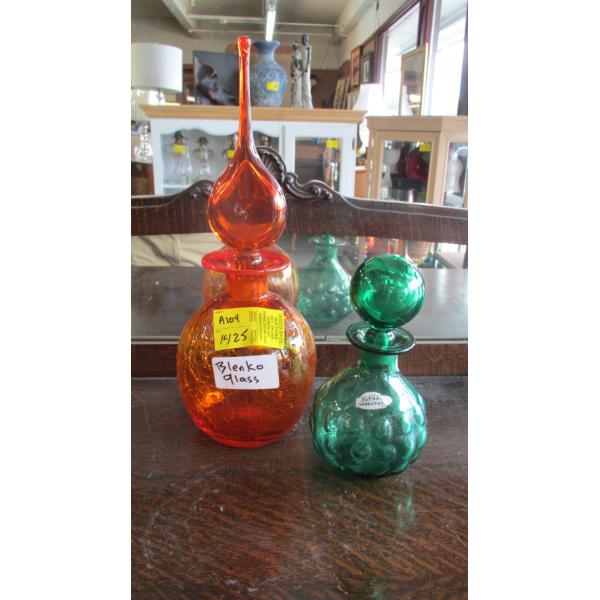 2 BLENKO GLASS MCM DECANTERS