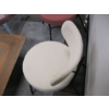 Image 2 : WHITE METAL FRAMED ROUND SEAT UPHOLSTERED CHAIR