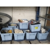 Image 1 : 9 PLASTIC BINS W/MISC. NEW CONTENTS