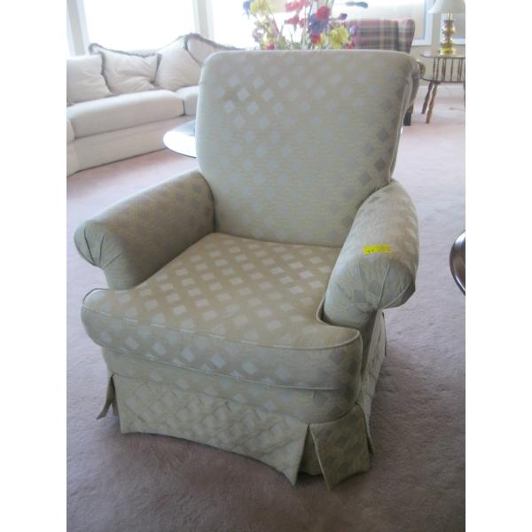 GOLD COLORED UPHOLSTERED CHAIR