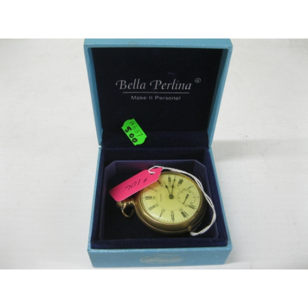 VINTAGE GOLD PLATED WALTHAM POCKET WATCH - SEEMS TO BE WORKING
