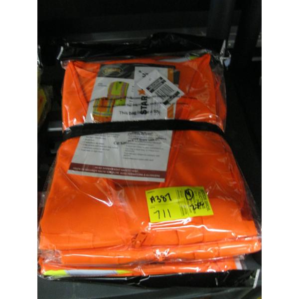 4 NEW PIONEER BRAND 2XL HIGHVIS ZIPPER FRONT SAFETY VESTS