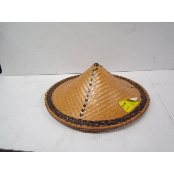 DECORATIVE ASIAN WICKER  HAT