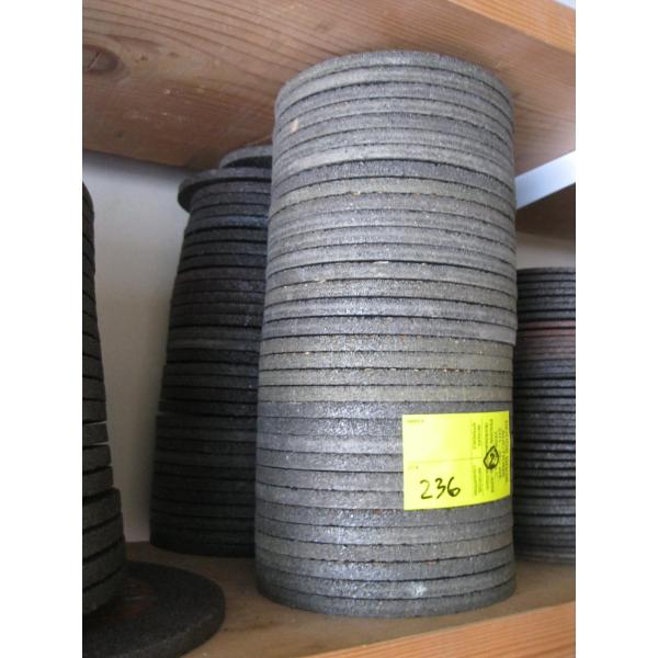 2 STACKS OF 5"X1/4"X7/8" GRINDING DISCS, APPROX. 32/STACK