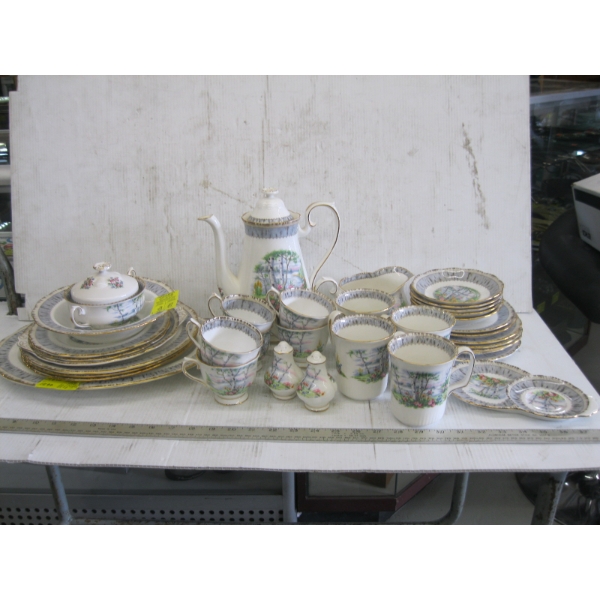 LG. LOT OF ROYAL ALBERT SILVER BIRCH CHINA