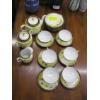Image 1 : DECORATIVE HAND PAINTED TEA SET - CUPS/SAUCERS, TEAPOT, CREAM, SUGAR, ETC.