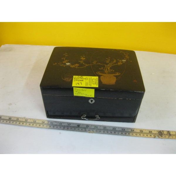 INLAID LACQUER JEWELLERY TEA LETTER BOX