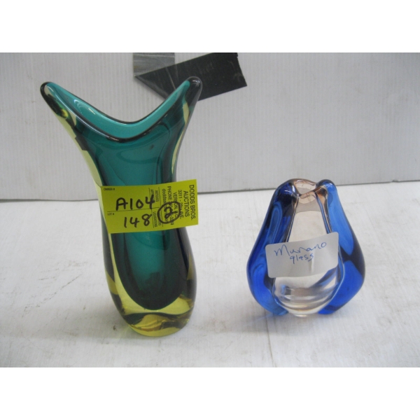 2 MURANO GLASS VASES