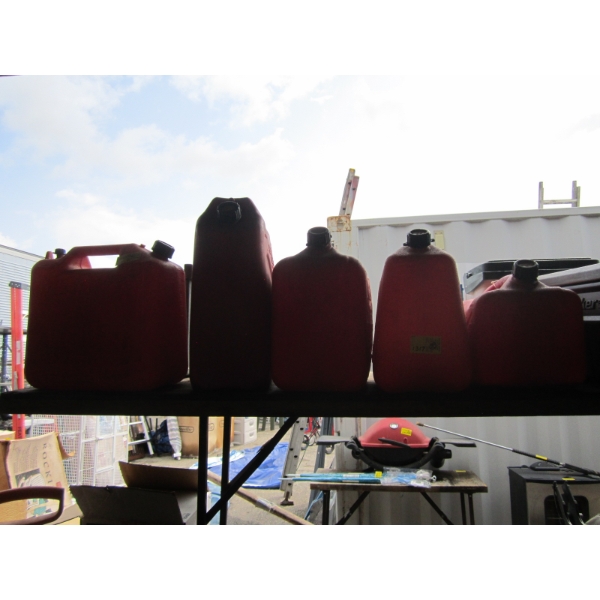 5 VARIOUS SIZE JERRY CANS