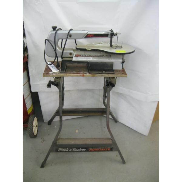 SKIHL 16" SCROLL SAW ON BLACK & DECKER WORKMATE BENCH