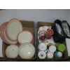 Image 1 : 2 BOXES OF DISHES, MUGS, MEASURING CUPS, ETC.