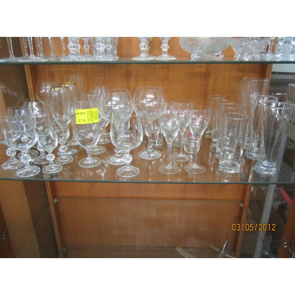 ASST. GLASSWARE, GLASSES, WINEGLASSES, ETC.