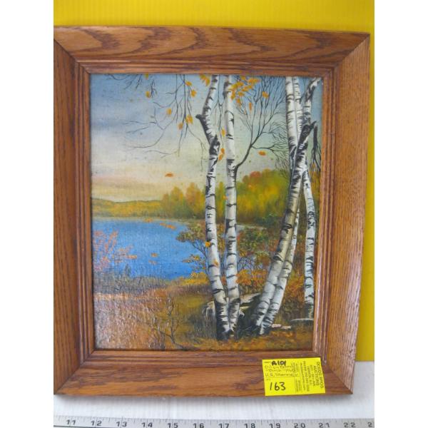 OIL ON BOARD BIRCH 1960 BY H.A. SKIRMER