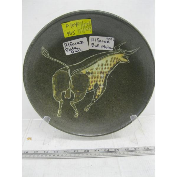 ALFARAZ PLATE W/BULLFIGHTER, 1970s