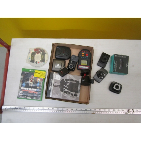 ASST. ITEMS: XBOX GAMES, WEBCAM, CAMERAS, ETC.