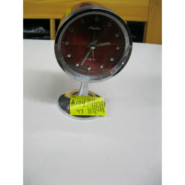 RHYTHM CHROME & RED ALARM CLOCK