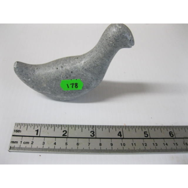 SOAPSTONE CARVING OF BIRD, SIGNED