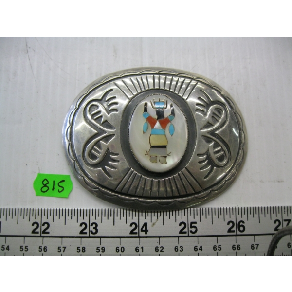 SILVER NAVAJO BELT BUCKLE, LG., NO MARKINGS