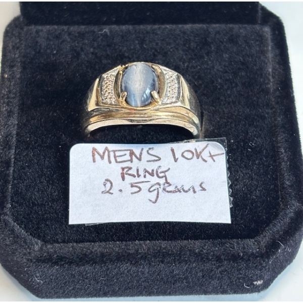 MENS 10KT RING, 2.5G, SZ 7 1/4
