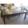 Image 4 : HEAVY SOLID WOOD DINING TABLE W/4 CHAIRS & LEAF