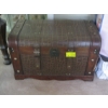 Image 1 : TRUNK & WICKER BASKET W/ASST. FIGURINES