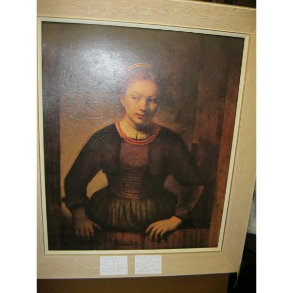 FRAMED REMBRANDT PRINT "YOUNG GIRL"
