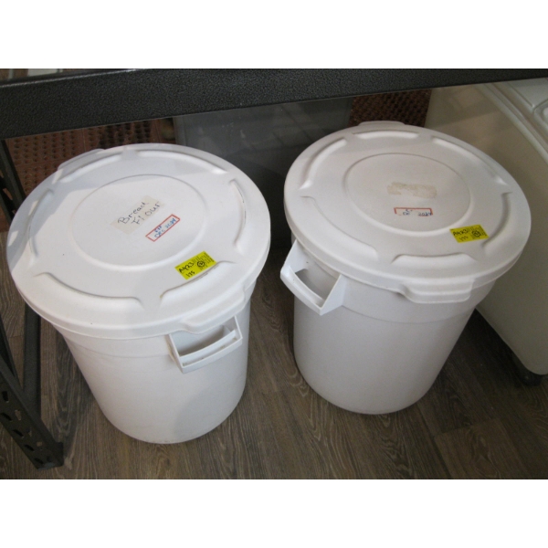 2 WHITE FLOUR CONTAINERS