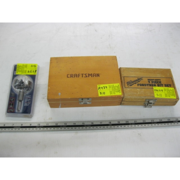 FORSENER BIT SET, LG. FORSENER BIT & CRAFTSMAN ROUTER BIT SET