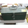 Image 1 : GREEN TOOLBOX W/MISC. TAPE MEASURERS, WRENCHES, ETC.