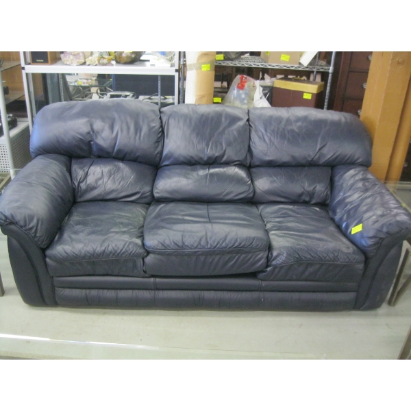 BLUE LEATHER SOFA