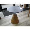 Image 1 : BLACK TOP WOOD LOOK METAL BASE OCCASIONAL TABLE