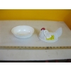 Image 1 : VINTAGE MILK GLASS LIDDED CHICKEN DISH