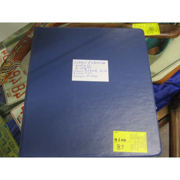 BOX W/ASST. HOCKEY CARDS, POSTCARDS, STAMPS, ETC.