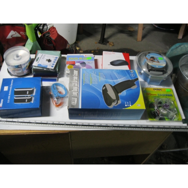 BOX OF NEW COMPUTER ITEMS