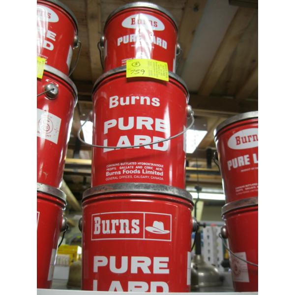 3 BURNS LARD TINS