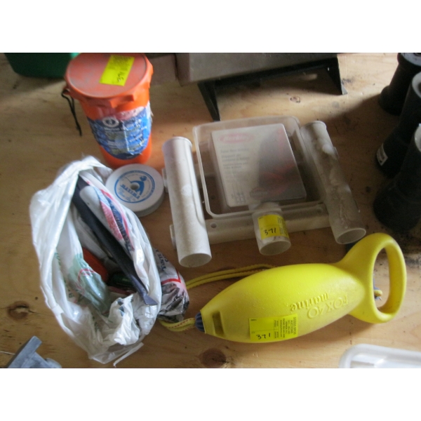 MISC. BOAT SAFETY KIT, ROD HOLDERS, ETC.
