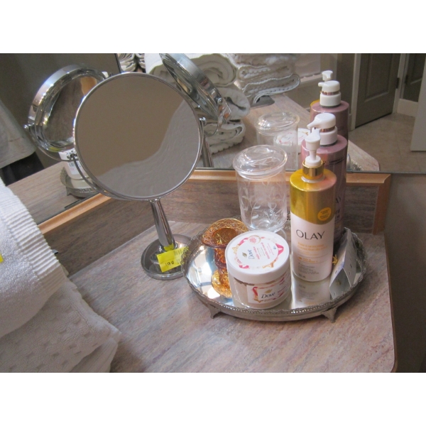 MISC. CREAMS, TRAY, MIRROR, ETC.