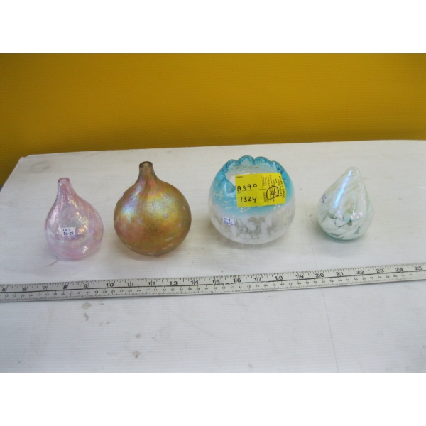 4 GLASS VASES