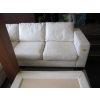 Image 3 : WHITE LEATHER SECTIONAL SOFA & LG. CENTER OTTOMAN/COFFEE TABLE