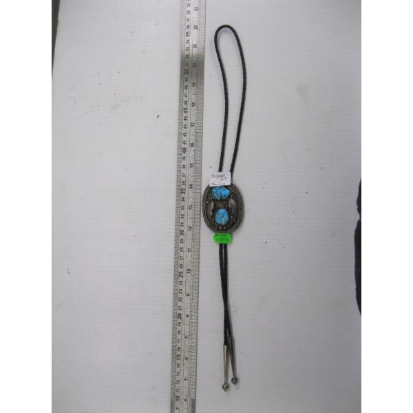 NAVAJO SIGNED IP STERLING BOLO TIE