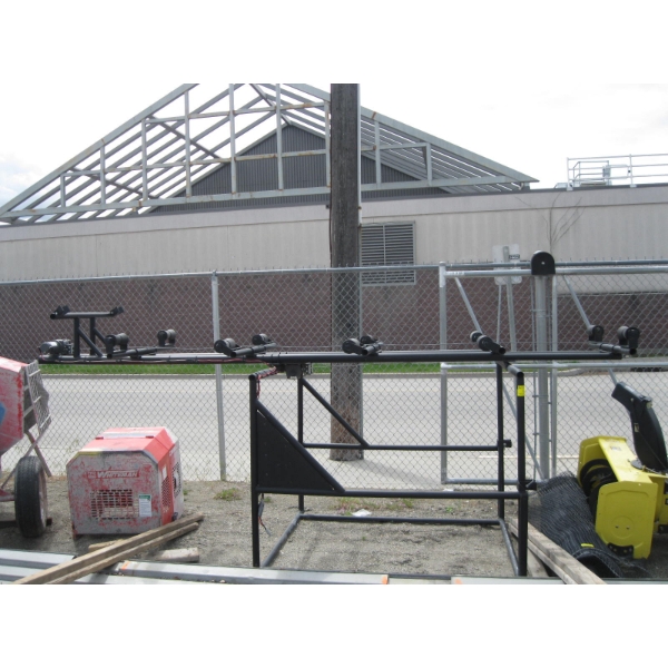 DUAL WINCH SELF LOADING BOAT RACK W/BATTERY & ACCESS.
