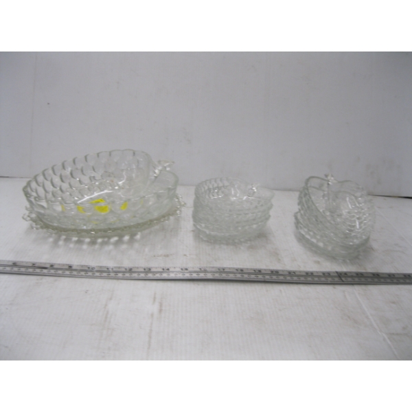 GLASS DESSERT SET W/SMALL DISHES