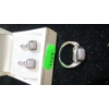 Image 2 : STERLING SILVER . 925 EARRINGS & RING W/SM. DIAMONDS