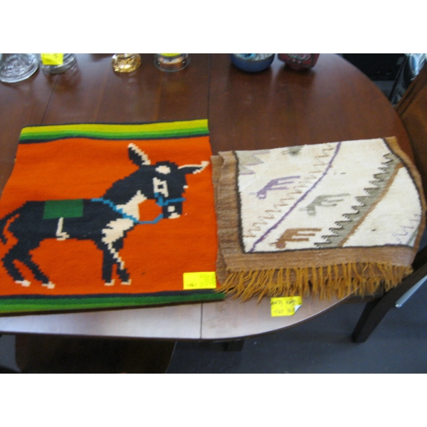 2 SM. HAND KNOTTED CARPETS/WALL HANGINGS